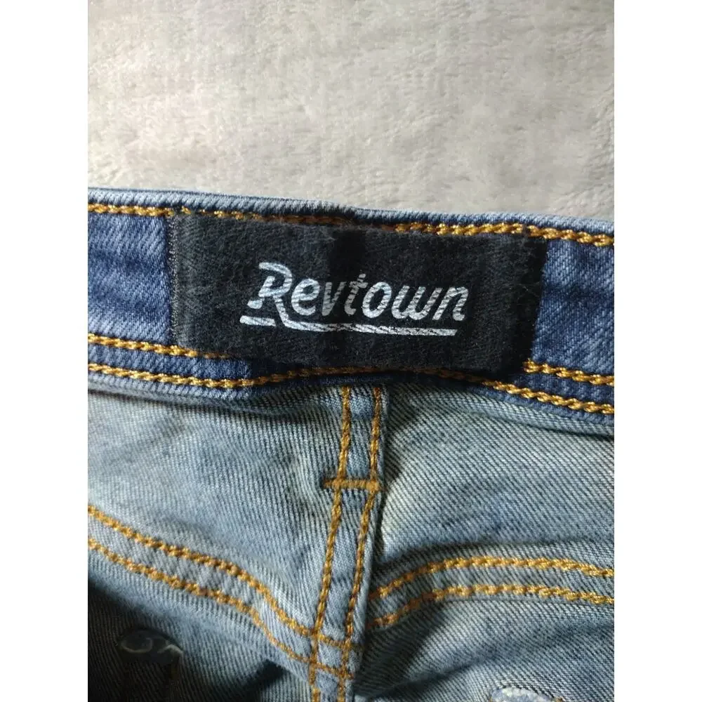 Revtown Sharp Jeans Mens 35x32 Dark Wash Slim Straight Normcore Casual Preppy